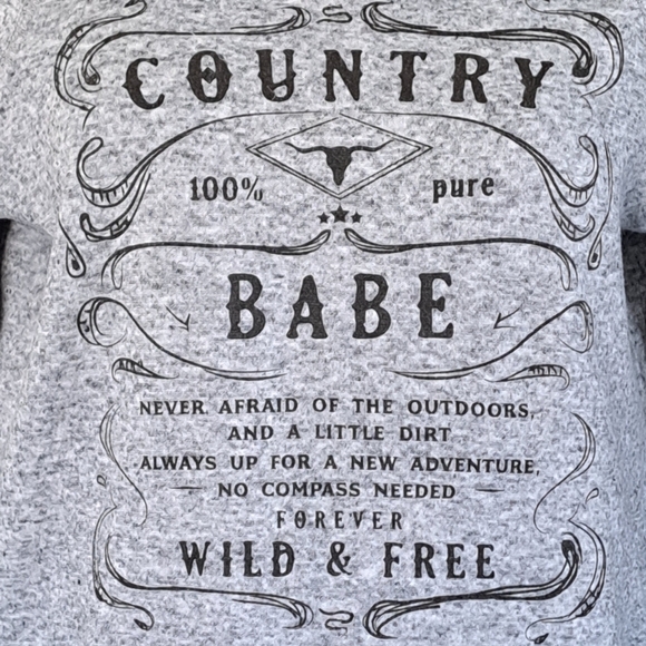 Gray Country Babe Hoodie - Picture 6 of 10